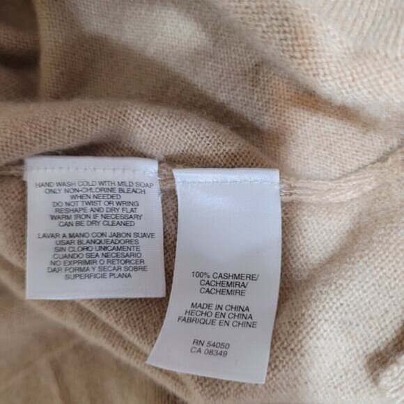 Jones New York Luxe Beige Cashmere Sweater - Size Extra Large - Picture 6 of 8